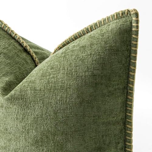 Decorative Couch Throw Pillow Covers 18x18 Inch Sage Green 2 Pack (Sage Green / 18" x 18" (Pack of 2))
