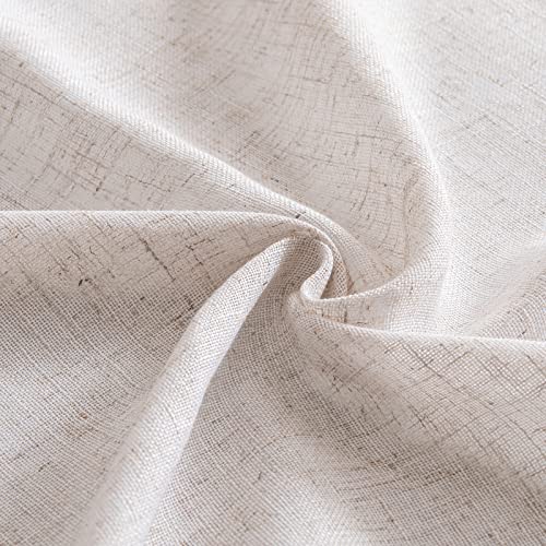 Natural White Linen Curtains 52x96 Inch Long 2 Panels for Bedroom (52"W x 96"L (Pack of 2) / Natural Linen White)