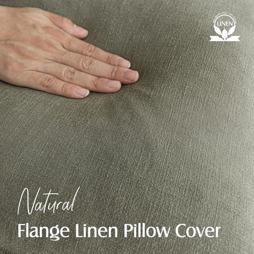 Linen Decorative Throw Pillow Covers 26x26 Olive Branch Green (26" x 26" (Pack of 2) / Olive Branch)