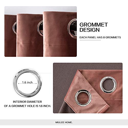 Velvet Curtains Dusty Rose Pink 52 x 96 Inch Length Set of 2 (Dusty Rose / 52"W x 96"L (Pack of 2))