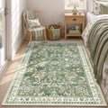 4x6 Washable Area Rug for Bedroom Floral Carpet Sage Green (Green / 4' x 6')
