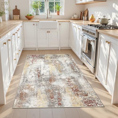 4x6 Washable Area Rugs for Bedroom Living Room (Taupe Grey Brown / 4' x 6' (Rectangular))