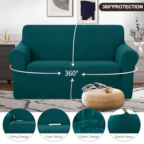 Loveseat Cover Stretch Couch Cover Sofa Slipcover (Blue / Loveseat)