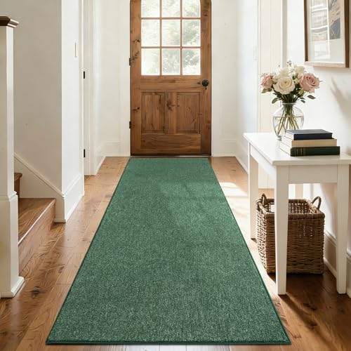 2x6 Green White Runner Rug Non (13 Green/White / 2' x 6' (Rectangular))