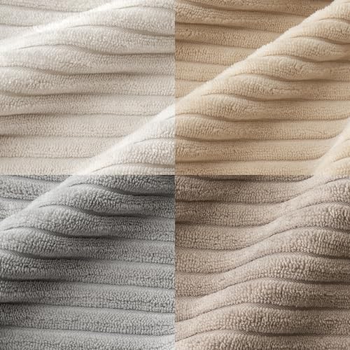 Soft Corduroy Decorative Throw Pillow Covers Neutral Tan 18x18 (18" x 18" (Pack of 4) / Neutral Tan)