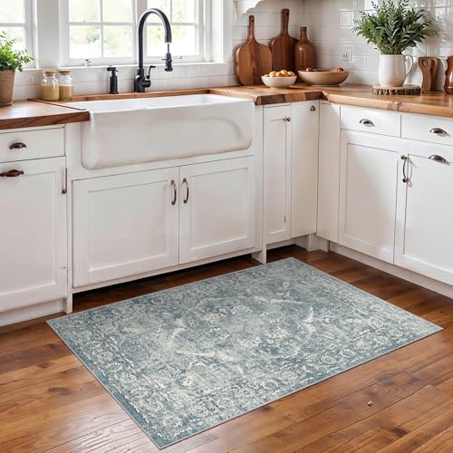 2x3 Washable Area Rug for Entryway (Blue / 2x3)