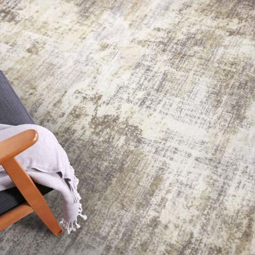 Abstract Runner Rug 3x14 Ft Washable Runners for Hallways (Gold/Yellow/Brown/Beige/White / 3' x 14' (Rectangular))