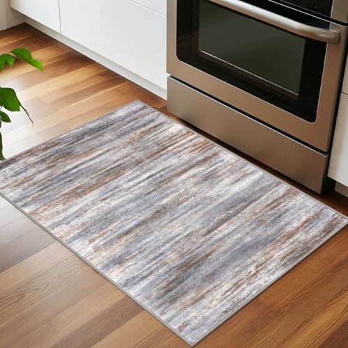 Modern Abstract Small Area Rugs 2x3 (Grey Brown / 2' x 3' (Rectangular))