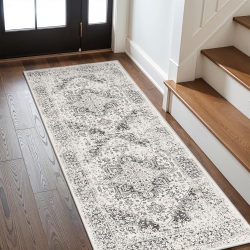 2x6 Washable Runner Rug (Distressed Grey / 2' x 6' (Runner))