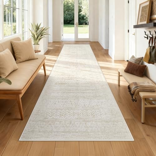 2x8 Washable Runner Rug (Ivory Beige / 2' x 8' (Rectangular))
