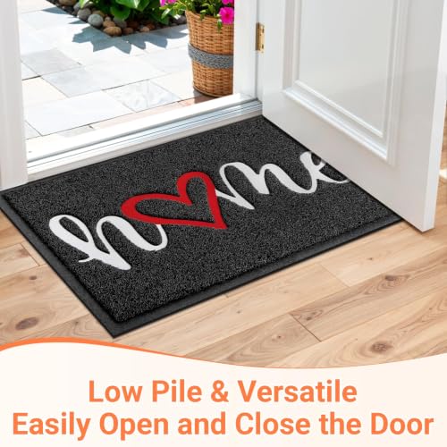 Door Mat Indoor Outdoor Welcome Mat for Entrance (Black / 1'6" x 2'6" (Rectangular))