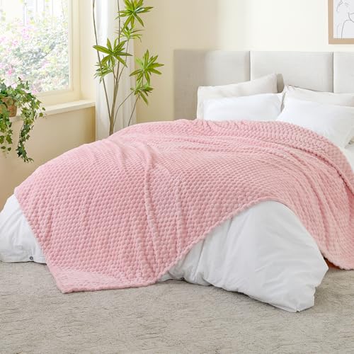 Pink King Blanket for Bed (Pink-1 / King(108"x90"))