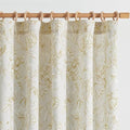Yellow Floral Linen Curtains 90 Inch Vintage Back Tab 2 Panels (Flower Yellow on White / 50"W x 90"L (Pack of 2))