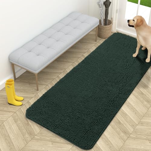 Dog Door Mat for Muddy Paws 59x24 (Blackish Green / 59" X 24")