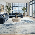 Washable 8x10 Area Rug with Non (Blue / White / 8' x 10' (Rectangular))