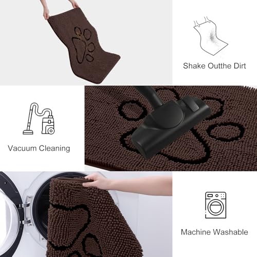 Dog Door Mat for Muddy Paws (40"X32" / Brown and Black)