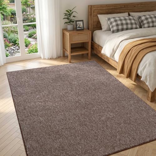 4x6 Brown White Area Rug Non (08 Brown/White / 4' x 6' (Rectangular))