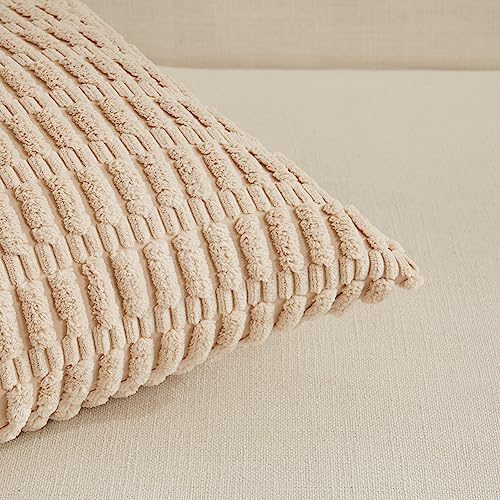 4 Packs Decorative Throw Pillow Covers for Living Room Couch Bed (20" x 20" (Pack of 4) / Neutral)