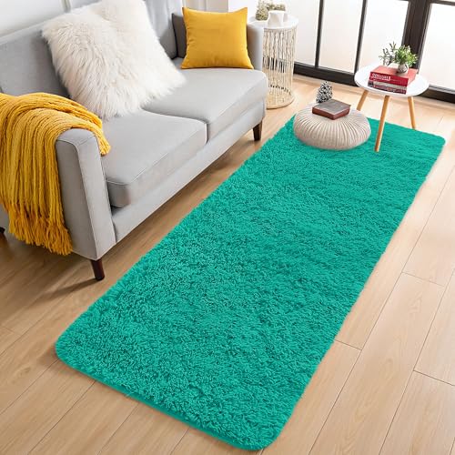 2x5 Machine Washable Runner Rugs for Hallway (2x5 Ft / Teal Green)