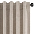 Linen Blackout Curtains 63 Inch Long for Livingroom Bedroom 2 Panels Set Room Darkening Curtains 63 Inches Length Drapes for 64" Window Energy Saving Noise Reducing Nursery (Linen / 52"W x 63"L (Pack of 2))