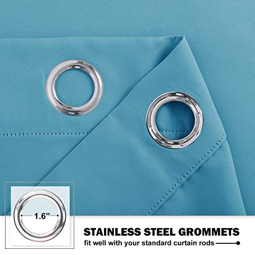 Thermal Insulated Blackout Window Curtains (Teal Blue / 42"W x 36"L (Pack of 2))