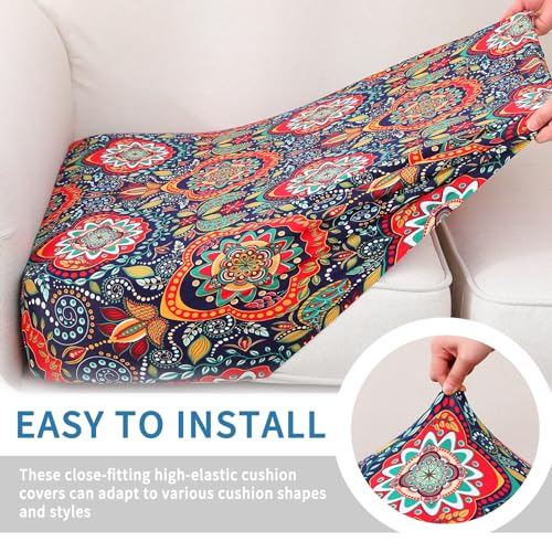 Printed Couch Cushion Covers (Red & Black / Seat Cover 2 Pack)