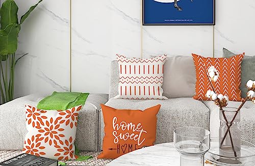 Fall Pillow Covers 22x22 Set of 4 (Orange / 22" x 22" (Pack of 4))