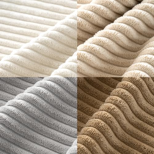 Soft Corduroy Decorative Throw Pillow Covers Neutral 18x18 (18" x 18" (Pack of 4) / Neutral)