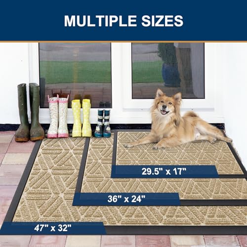 Front Door Mat Outside Entrance (Beige / 47" X 23")