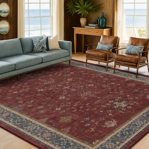 6x8 Dining Room Rugs for Under Table (6' x 8' (Rectangular) / Burgundy)