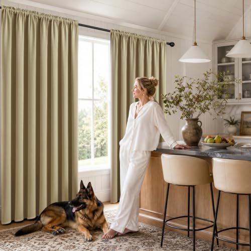 Beige Blackout Curtains 54 inch Length 2 Panels Set (Beige / 52"W x 54"L (Pack of 2))