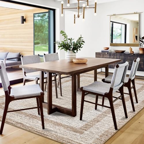 10x13 Large Washable Area Rug Brown Non Slip Non Shedding Carpet (Brown / 10' x 13' (Rectangular))
