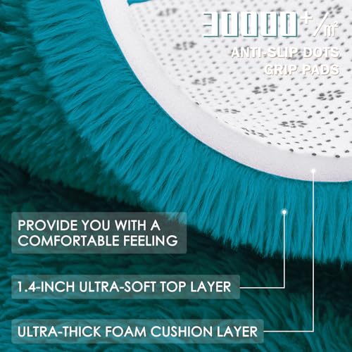 Teal Round Rugs for Bedroom (6 Ft Round / Teal)
