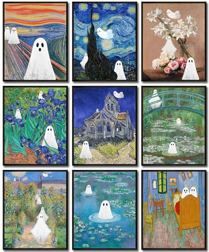 09 Pcs Unframed Spooky Altered Art (Unframed / Vintage Ghost)