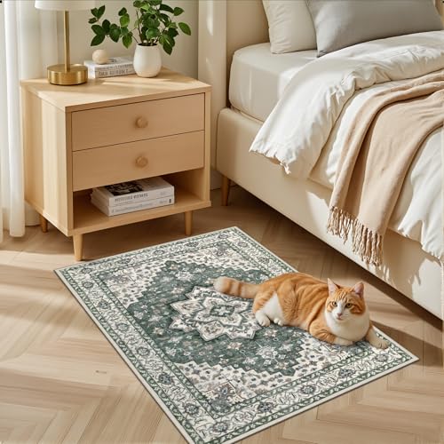 2x3 Area Rugs Living Room (Green Ivory / 2' x 3' (Rectangular))