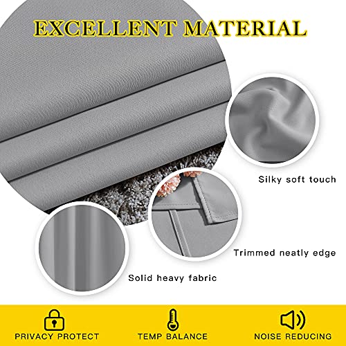 Room Darkening Curtains for Living Room (Silver Grey / 37"W x 84"L (Pack of 2))