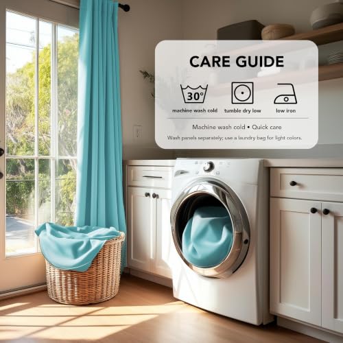 Blackout Curtains Back Tab and Rod Pocket Curtains Insulated Thermal Room Darkening Drapes for Bedroom 52Wx84L Inch Teal 2 Panels (Sky Blue / 52"W x 84"L (Pack of 2))