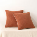 Boucle Throw Pillow Covers for Couch (Brown / 24" x 24" (Pack of 2))