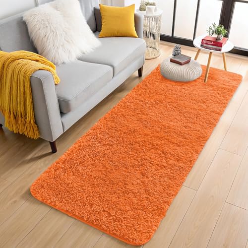 2x5 Machine Washable Runner Rugs for Hallway (2x5 Ft / Orange)