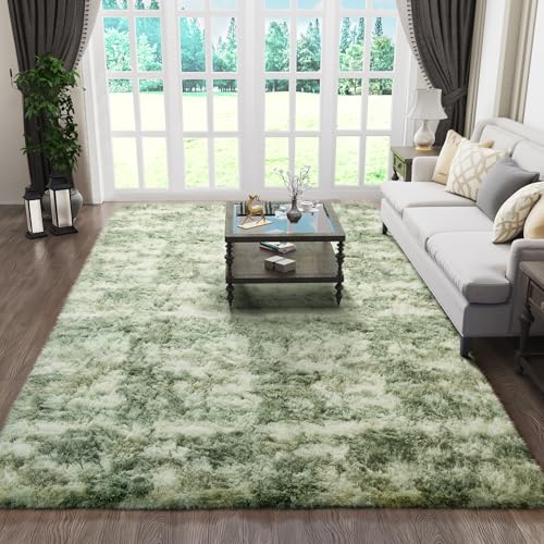 6x9 Green and White Area Rugs for Living Room (Green and White / 6' x 9' (Rectangular))