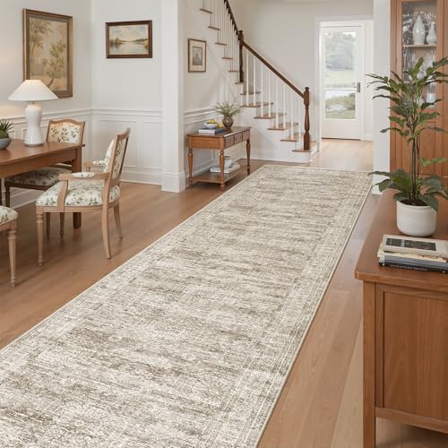 Washable 3x12 Hallway Runner Rug Non (Brown / 3' x 12' (Runner))