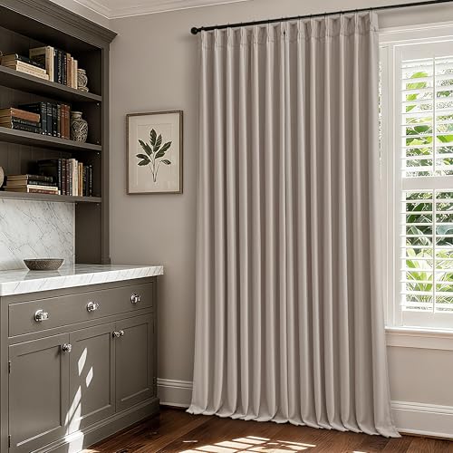 70 Inch Wide Blackout Pinch Pleat Curtains 108 Inches Long Burlywood Birch (Burlywood Birch / 70"W x 108"L (Pack of 1))