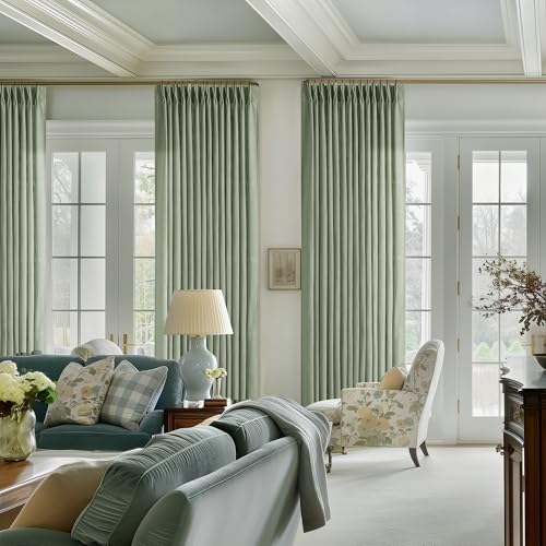 Sage Green 120 Inch Curtains High Ceiling Tall Curtains 2 Panels Set (Sage Green / 40"W x 120"L (Pack of 2))