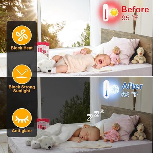 Upgraded One Way Window Privacy Film Sun Heat Blocking (Black Silver / 23.6 Inch * 157.4 Inch)
