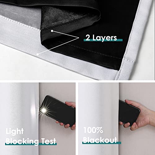 100% Blackout Curtains for Bedroom 78 Inches Long 2 Panels Set (42"W x 78"L (Pack of 2) / Greyish White)