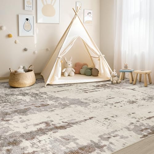 10x14 Washable Area Rug (Brown/Grey/Beige / 10' x 12' (Rectangular))