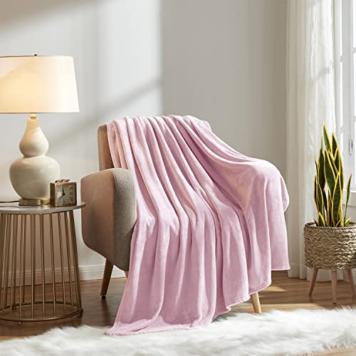 Fleece Blanket Twin Size Pink Lightweight Super Soft Cozy Luxury Bed Blanket Microfiber (Pink / Twin(60"x80"))