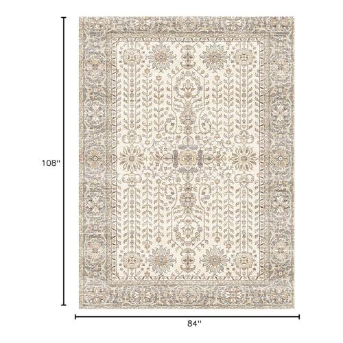 7x9 Area Rugs for Living Room (Cream / 7' x 9' (Rectangular))