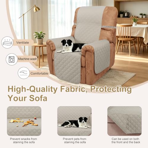 Reversible Recliner Chair Covers (Beige/Beige / 28'' Recliner)