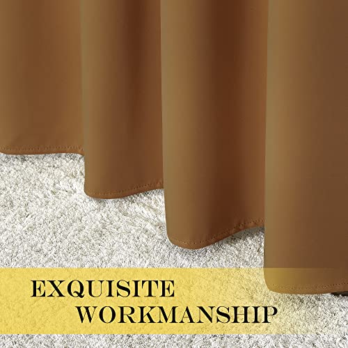 Blackout Drapery Curtain Panel 90 inches Long (Gold Brown / 46"W x 90"L (Pack of 1))
